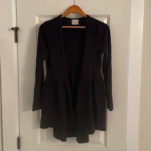 Navy ruffled cardigan